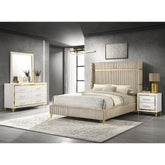 Malcolm Beige and White 4-piece Queen Bedroom Set