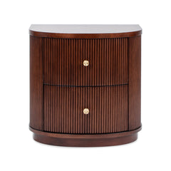 Valentine 24" 2-Drawer Storage Side Table, Dark Walnut Beech Wood