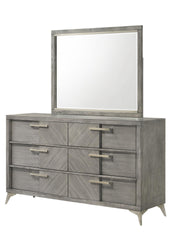 6 Drawer Dresser in Gray Book Matched Veneers
