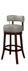 Bar Chairs 2pc 30" Supported On Rich Dark Wooden Legs The Fabric Padded Seats And Backrests Provide Comfortable Seating Dark Oak / Gray