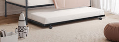 Contemporary Style 1pc Twin Size Metal Daybed With Trundle Mattress Ready Full Metal Structure Black Finish