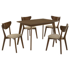 Daglosten Off-white and Chestnut 5-piece Dining Set