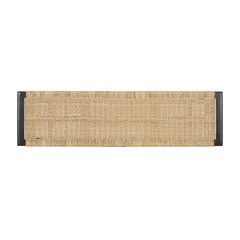 Farmhouse Modern Solid Wood Rattan Bench - 59 Inch Indoor & Covered Outdoor Bench Walnut Finish Multi-Functional Design
