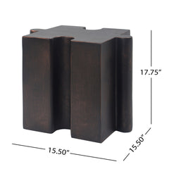 2-Piece Artistic Puzzle Table Set,Modular MGO Side Tables with Interlocking Design (1 Convex & 1 Concave), 200lb Capacity for Indoor & Outdoor, Antique Copper Color