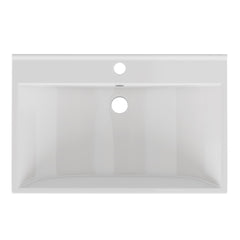 24 Inch Bathroom Vanity Sink Top,Ceramic Basin,2.6-inch Thickened Ceramic Basin,Does Not Include Faucet and Drain,Glossy White