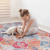 2x3 Cream Area Rug, Washable Area Rugs, Low-Pile, Non-Slip, Non-Shedding, Foldable, Kid&Pet Friendly, Area Rugs for living room, bedroom, kitchen, dining room rug, Perfect Gifts, (Cream, 2' x 3')