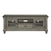 1pc TV Stand with Drawer Storage Cabinets Wooden Living Room Furniture, Coffee and Antique Gray Finish TV Console Table