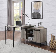 Zakwani 48" Gray Oak & Black Finish Writing Desk