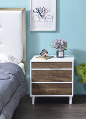 Lurel White & Weathered Oak Finish Accent Table