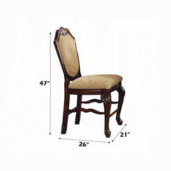 Chateau De Ville Fabric & Espresso Finish Counter Height Chair (Set of 2)