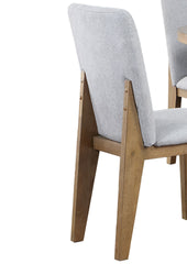 Delphine Set of 2 Gray Linen Fabric 19" Dining Chair