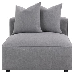 Amherst Grey Armless Chair with Accent Pillow