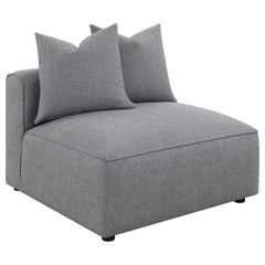 Amherst Grey Armless Chair with Accent Pillow