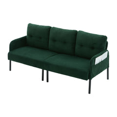 UNITED WE WIN Oversized Loveseat, Modern & Plush Double-seater Sofa, Corduroy Upholstered Couch, Cozy Bedroom Sofa with Metal Legs & Side Pockets, Ideal for Living Room, Bedroom, Dorm, Apartment