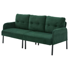 UNITED WE WIN Oversized Loveseat, Modern & Plush Double-seater Sofa, Corduroy Upholstered Couch, Cozy Bedroom Sofa with Metal Legs & Side Pockets, Ideal for Living Room, Bedroom, Dorm, Apartment