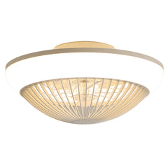 15 Inch RGB Dimmable Led Enclosed Ceiling Fan with Light Modern Bladeless 6 Speed Remote Control for Bedroom Kids Room Party