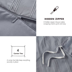 2-Piece Twin/Twin XL Woven Striped Duvet Set