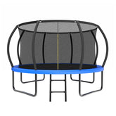 12FT Recreational Kids Trampoline with Safety Enclosure Net & Ladder, Outdoor Recreational Trampolines