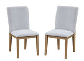 Delfina Set of 2 Gray Linen Fabric 19"W Dining Chair
