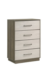 Gem Modern Style 4-Drawer Chest Made with Wood in Beige & Brown