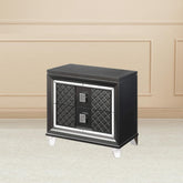Modern Glam Metallic Gray Finish Storage Drawers Nightstand 1pc Wooden Bedroom Furniture Acrylic Leg