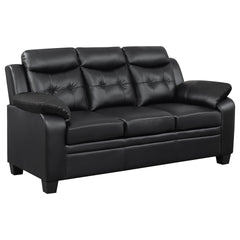 Castro Black 2-piece Faux Leather Living Room Set