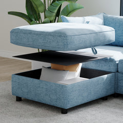 Armless Seat for Modular Sectional Sofa, Convertible Sofa Seat With Storage, Sleeper Sectional Sofa Set, Fabric Flexible Modular Combinations for Living Room(2PCS)