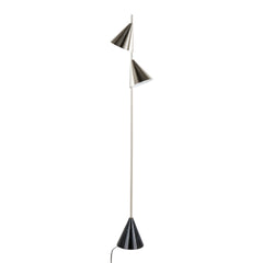 Cone 65" Contemporary Metal Floor Lamp in Plated Nickel with A Black Faux Marble Metal Base by LumiSource