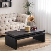 Modern Black Wood Coffee Table – Sleek Floating Top Design for Living Room 47.6" L* 23.6" W * 16.3" H