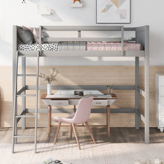 Solid Wood Twin Size Loft Bed with Ladder(Gray)(OLD SKU: WF292330AAE)