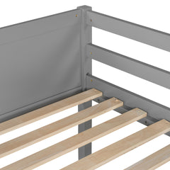 Solid Wood Twin Size Loft Bed with Ladder(Gray)(OLD SKU: WF292330AAE)