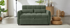 52.8" Loveseat Sofa Pull-out Sofa Bed Tufted Sleeper Sofa with an Adjustable Backrest, Three USB Ports and Two Lumbar Pillows for Living Room, Green
