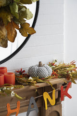 Set of 4, 6x6x5"H Knite Pumpkin, Pumpkin Ornament Decor for Holiday Harvest Festival Fall Festival & Thanksgiving