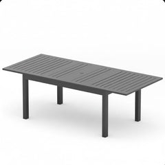 63"-92" Extendable Aluminum Outdoor Dining Table, All-Weather Gray Patio Table