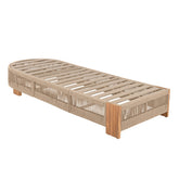Outdoor Acacia Wood Patio Adjustable Lounge Chair - Uncushioned for Backyard Pool Garden - Beige rope & Natural iron