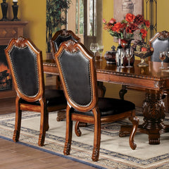 Black and Cherry Side Chair with Nailhead Trim (Set of 2)