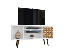TV Stand in Natural and White