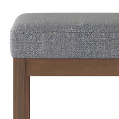 Milltown 27 inch Wide Solid Wood Footstool Small Ottoman Bench in Pebble Grey