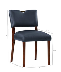 Bryson Midnight Blue Faux Leather Dining Chair - Set of 2