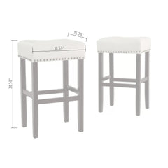 30-inch Backless ivory Faux Leather Counter Stool (Set of 2)