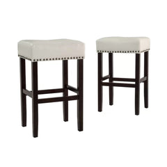 30-inch Backless ivory Faux Leather Counter Stool (Set of 2)