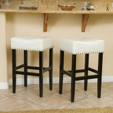30-inch Backless ivory Faux Leather Counter Stool (Set of 2)