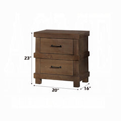 Traditional Bedroom Antique Oak Finish Nightstand with 2x Drawers Wooden Furniture 1pc