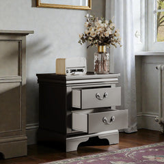 22" x 16" x 22.7" Classic Wooden Nightstand-Black
