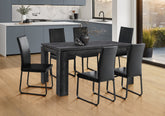 Dining Table, 60" Rectangular, Kitchen, Dining Room, Black Laminate, Contemporary, Modern