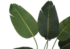 Artificial Plant, 44" Tall, Bird Of Paradise Tree, Indoor, Faux, Fake, Floor, Greenery, Potted, Decorative, Green Leaves, Black Pot