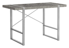 Computer Desk, Home Office, Laptop, 48"l, Work, Grey Concrete Laminate, Grey Metal, Contemporary, Modern