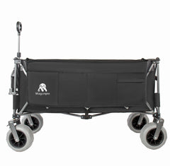52-inch Extended Heavy-Duty Foldable Utility Wagon, 560lbs, Patented Ultra-Stable Frame, 1:6 Space-Saving Fold, Portable and Collapsible for Beach, Sports, and Garden Use, Black+Gray