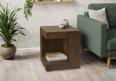 Accent Table, 25"h, Indoor Or Outdoor, Side Table, Nightstand, End, Square, Bedroom, Living Room, Walnut, Contemporary, Modern