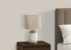 Lighting, 16"h, Cream Resin, Beige Shade, Contemporary